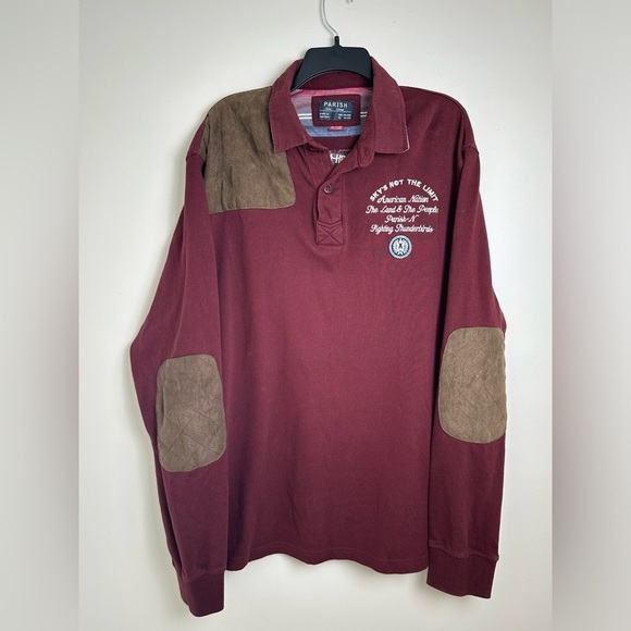 Parish Nation Long Sleeve American Nation Embroidered Polo Shirt Size 2XL‎ - Picture 1 of 4